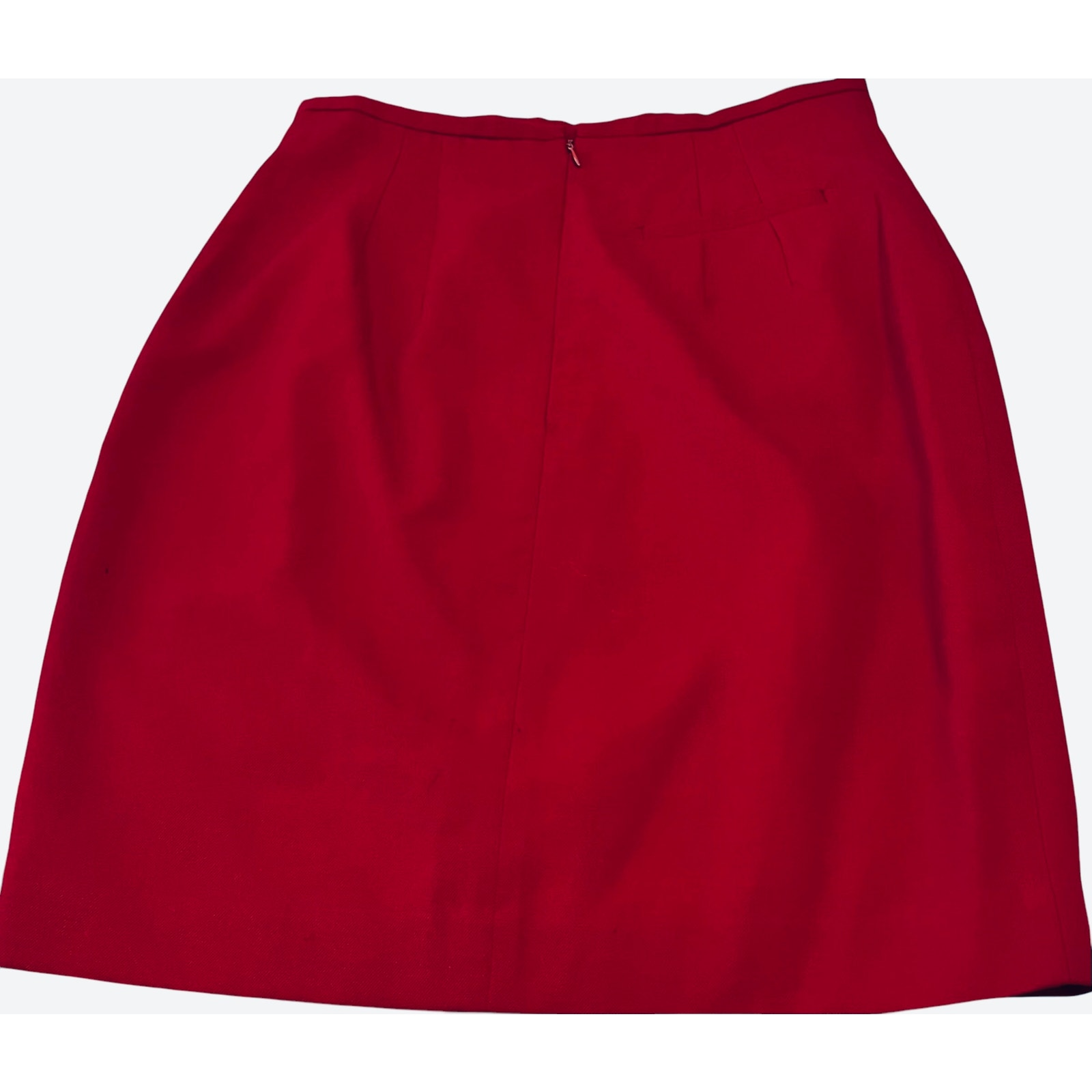 The Limited Flat Waist A-Line Midi Skirt, Womens, 8, Red, Back Zip, Pleats — image 6 of 8